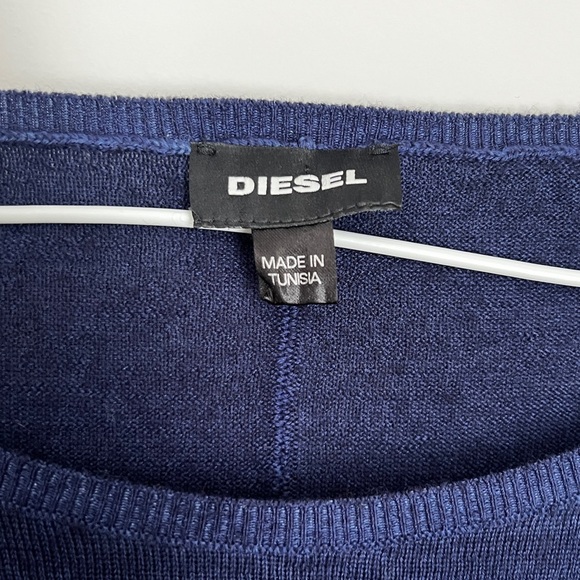 Men's Wool Navy Blue Long Sleeve Shirt - Picture 6 of 10